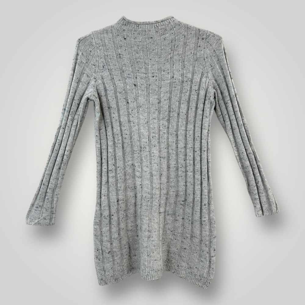 Madewell Sweater Dress Womens M Oatmeal Gray Ribbed Knit Mock Neck Long Sleeve